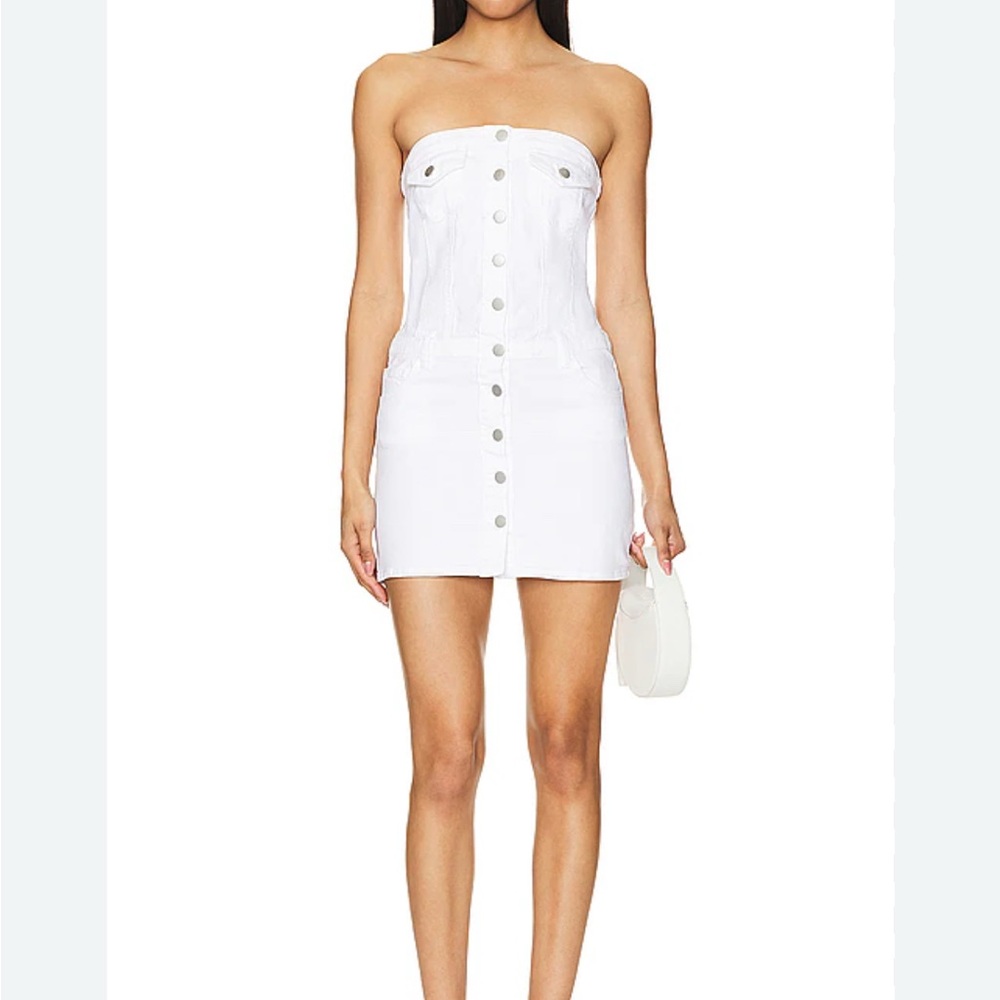 Amanda Uprichard White Strapless Mini Dress
